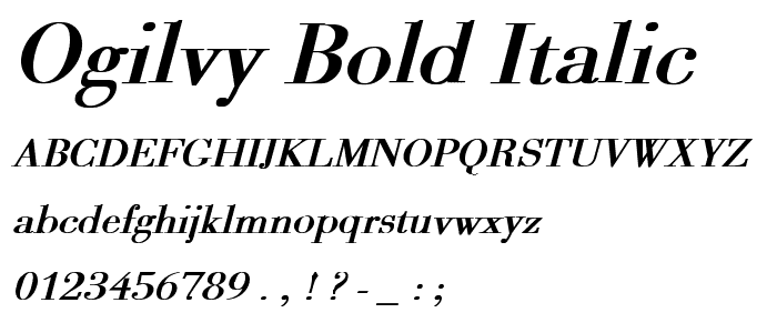 Ogilvy Bold Italic font